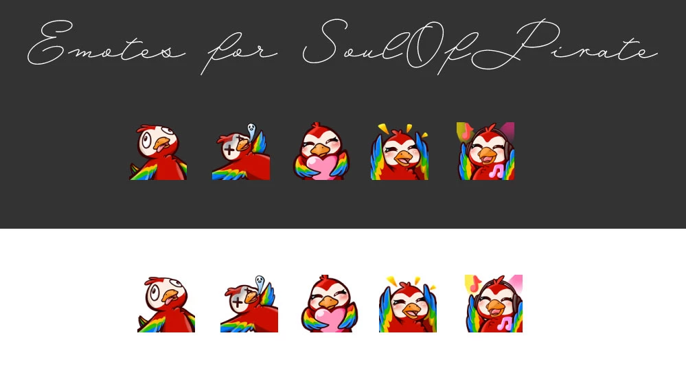 Twitch Emotes Papageien