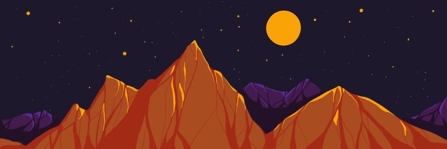 Illustration banner mountain night