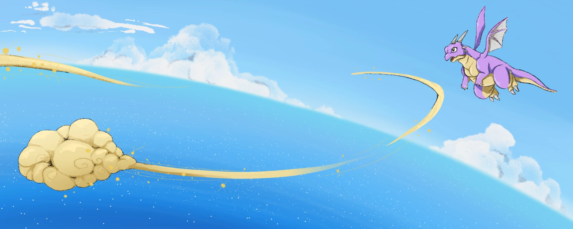 Banner Dragonball Z Drache fliegt über Meer