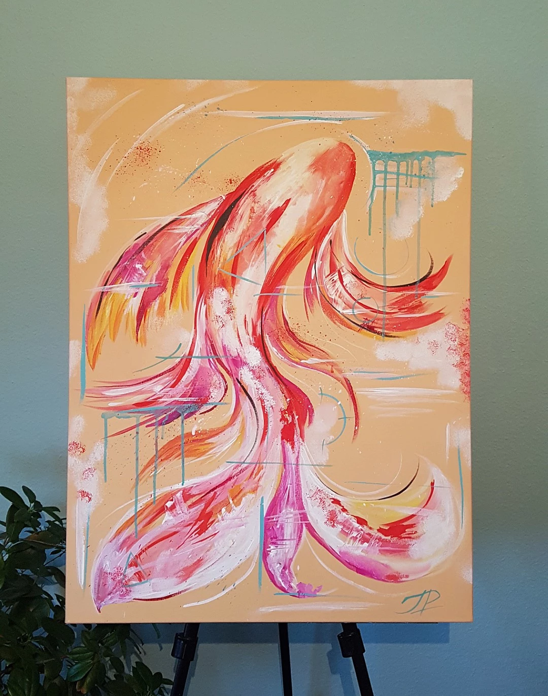 acrylic painting abstract fish