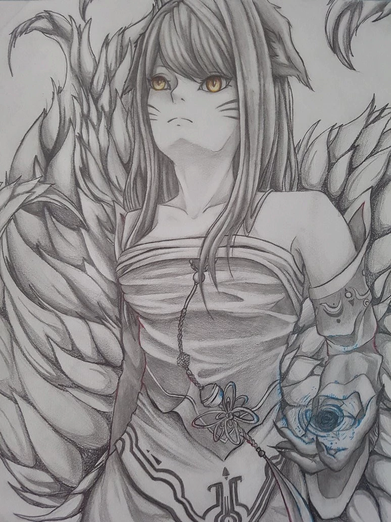 Drawing of Ahri from League of Legends