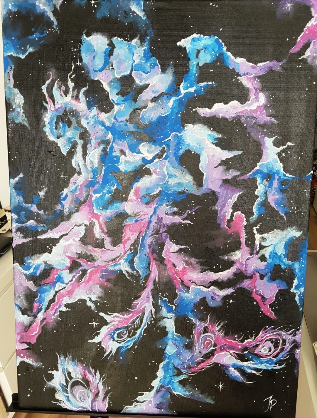 Acrylmalerei Galaxie Phönix